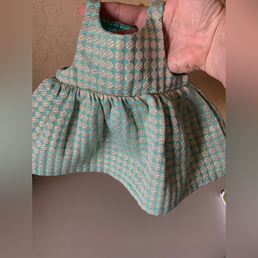Cat & Jack Newborn Green & Gold Dress